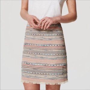 Spring staple! LOFT fringe striped skirt